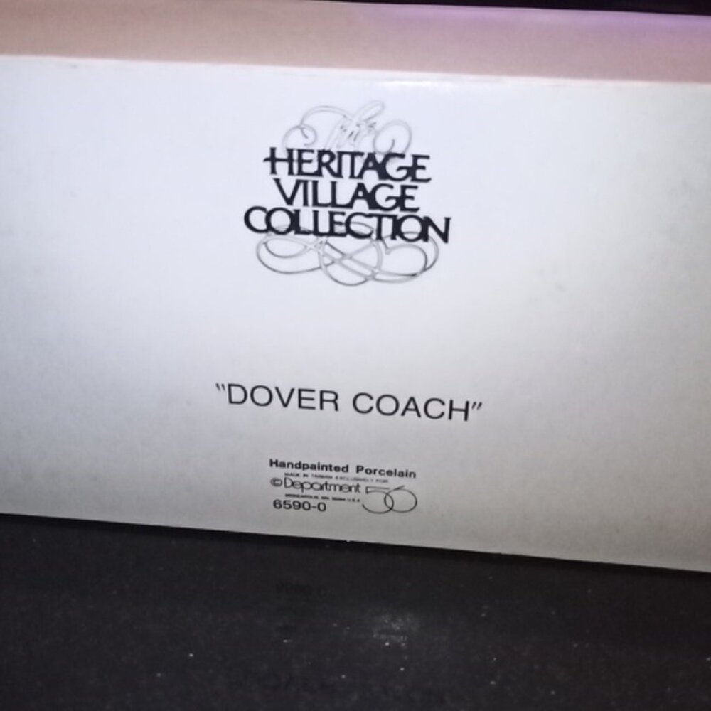 Vintage 1988 Dept 56 Heritage Village Christmas Collection "Dover Coach … - Picture 10 of 10